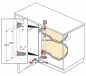 Preview: Eckschrank Drehbeschlag auf Halbkreisboden Ø 850 mm