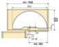 Preview: Eckschrank Drehbeschlag auf Halbkreisboden Ø 850 mm