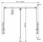 Preview: Kleiderlift Tandem 15, für lichte Korpusbreite 750 - 1150 mm