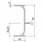 Preview: Griffmulde Vertikal, L: 2500 mm, E6/EV1, C-Profil