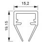 Preview: LED Anbau-Glaskantenprofil Fly, 2500 mm