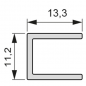 Preview: LED Anbau-Glaskantenprofil, 2500 mm