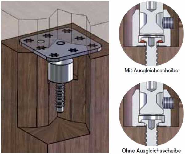 FIXISSIMO VE-50K, Holz/Stein, für vollmassive Tischfüße