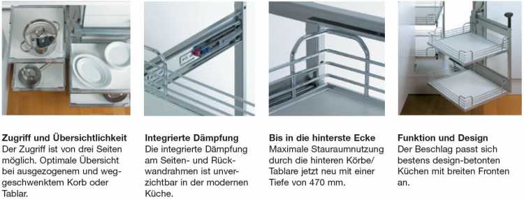 Peka-Drehauszug MAGIC CORNER Comfort, 1000 mm links