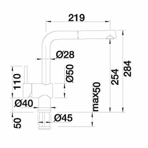 Einhebelmischbatterie BlancoLinus S, Hochdruck, Edelstahlfinish