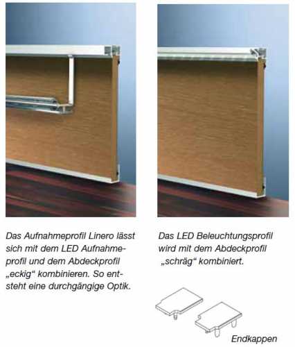 LED Abdeckprofil schräg, L: 2000 mm