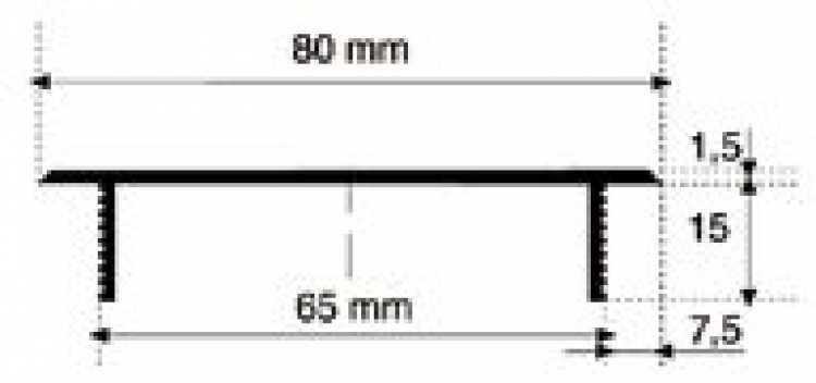 Lüftungsgitter Aluminium, 600 x 80 mm, LM Alu F1