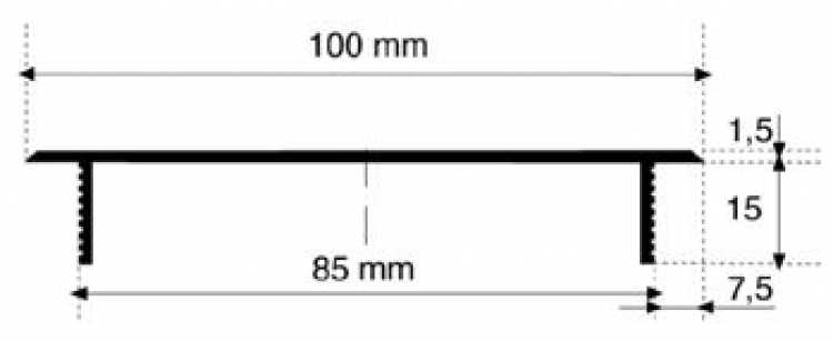 Lüftungsgitter Aluminium, 500 x 100 mm, LM Alu F1