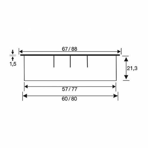 Kabeldurchführung aus Zamak, Ø 60 mm, RAL 9006 weißalu