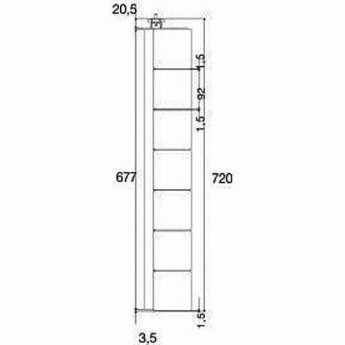 Kabelführung vertikal, L: 720 mm, weiß