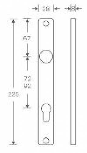 Schmalschild Modell 1550, 92 mm, Aluminium F1