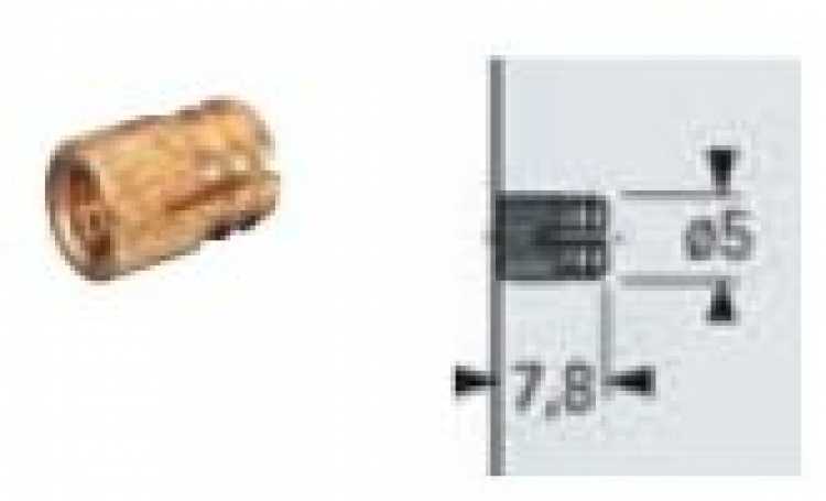 Spreizmuffe Gewinde M4 und Bohr-Ø 5 mm, VPE 20