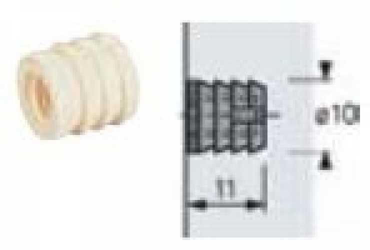 Muffe Nr. 33 Gewinde M6 Bohr-Ø 10 mm, VPE 100