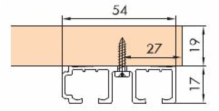 Doppellaufschiene zum Aufschrauben L: 2500 mm