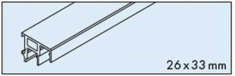 Doppelführungsschiene zum Aufclipsen L: 2500 mm