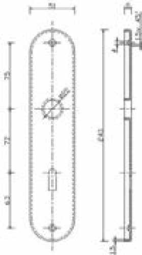 Langschild WC Modell 206, Aluminium F1