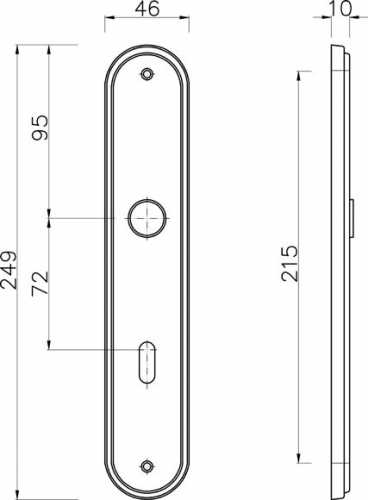 Renovierungsschild 2075 R BB, PVD messingfarbig