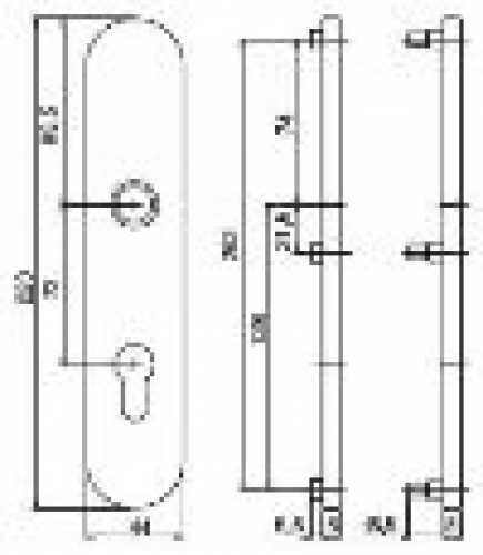 Knopf-Langschild Modell "PR 3020 L" PZ, Edelstahl