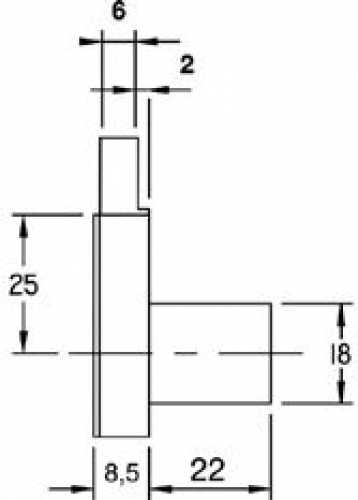 Aufschraubschloss Dorn 25 mm