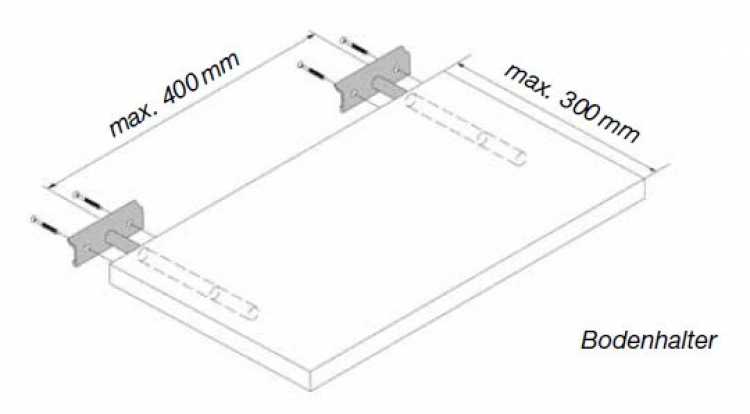 Bodenhalter zu Paneelsystem 21, bis 10 kg