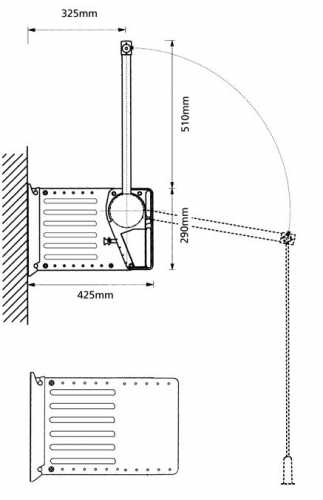 Wandmontageplatte zu Kleiderlift Tandem 12-20