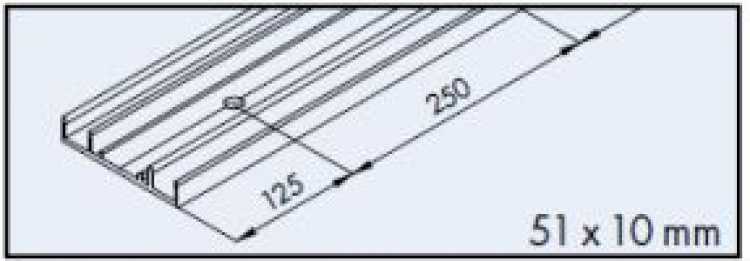 Montageschiene zu 42.3037, 2500 mm