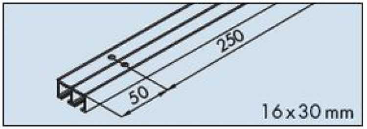 Doppellaufschiene zum Aufschrauben L: 6000 mm