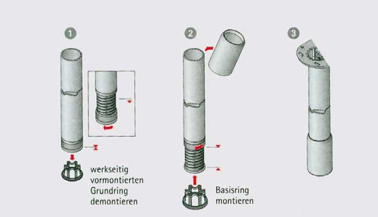 Stahl Abdeckhülse für Tischbein ZOOM Chrom glanz