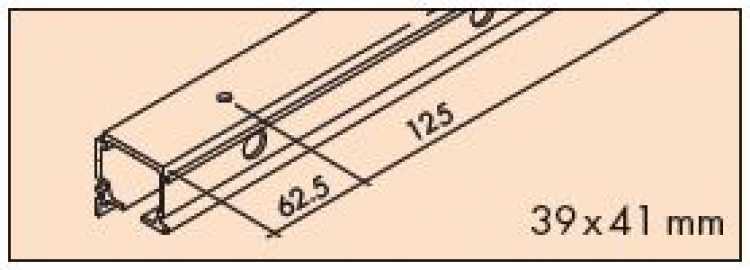 Combi-Laufschiene Alu gelocht 3500 mm