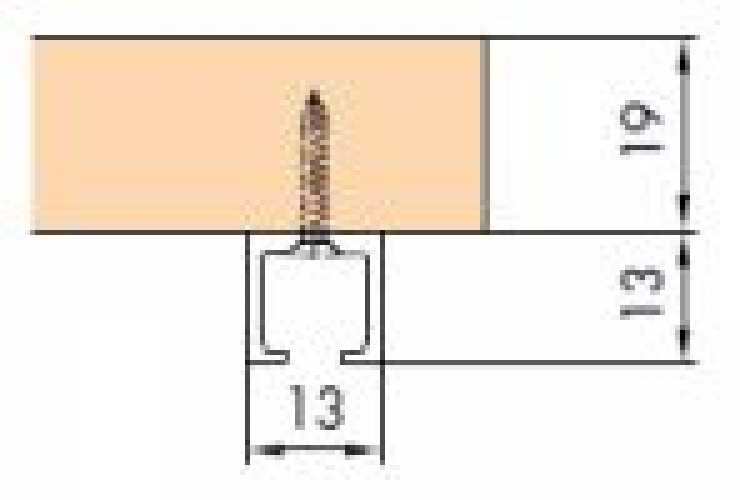 Einfachlaufschiene eloxiert, gelocht L: 3500 mm