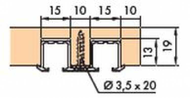 Doppellaufschiene, Alu, gelocht, zum Schrauben L: 6000 mm