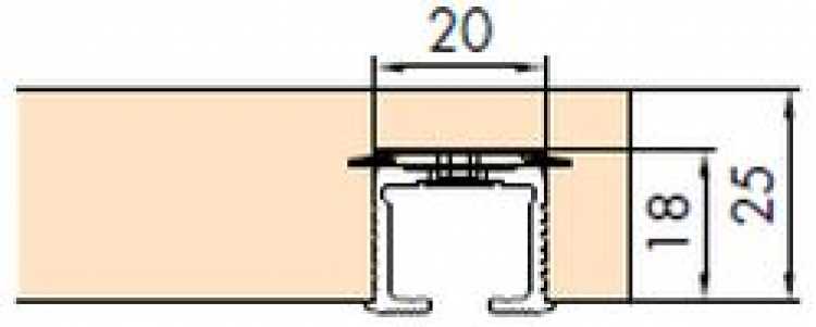 Einfachlaufschiene mit Drehriegel L: 2500 mm