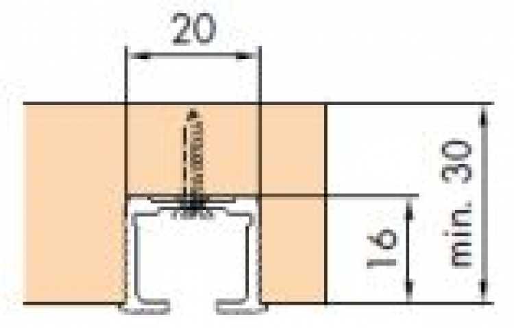 Einfachlaufschiene zum Schrauben L: 3500 mm