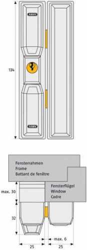 Fenster-Zusatzschloss FTS 88 braun