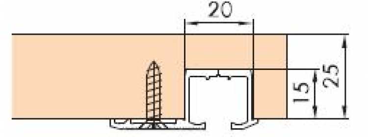 Einfachlaufschiene zum Schrauben L: 6000 mm