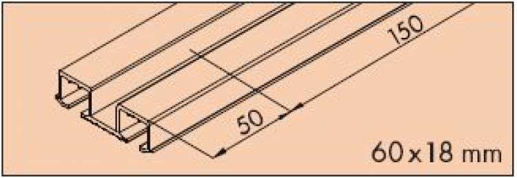 Doppellaufschiene zum Schrauben L: 6000 mm