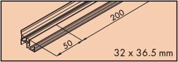 Doppelführungsschiene zum Schrauben L: 3500 mm