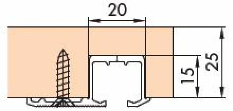 Einfachlaufschiene zum Schrauben L: 6000 mm