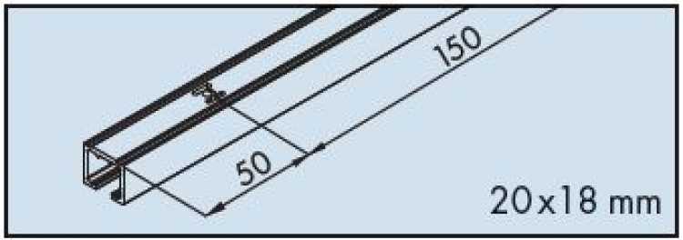 Einfachlaufschiene zum Aufschrauben L: 3500 mm