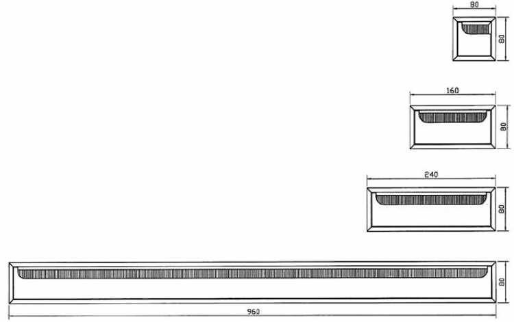 Kabeldurchführung Aluminium 240 x 80 mm