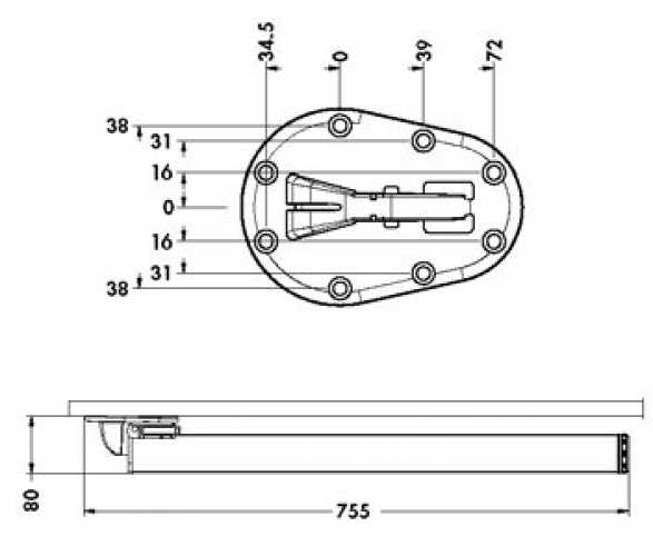 Tischbeine CLICK klappbar Edelstahl finish