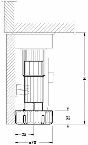 Sockelversteller UNICO Ø 34 Höhe 130 mm