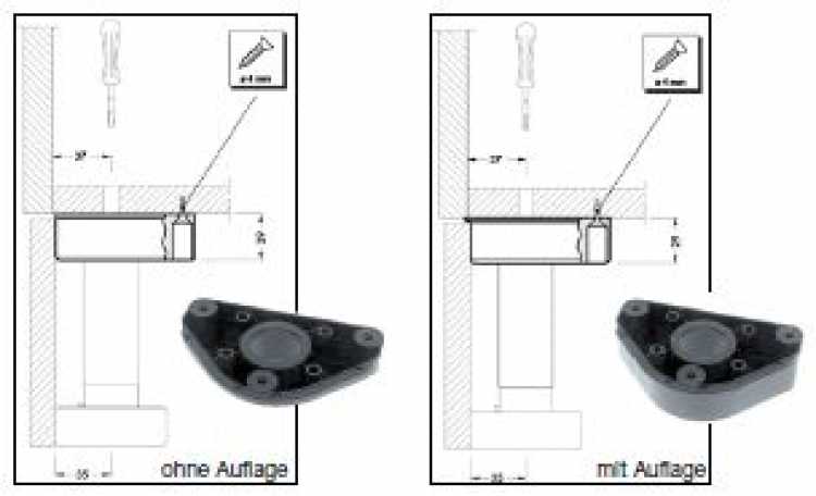 Gleiter für Sockelhöhenversteller, ohne Auflage