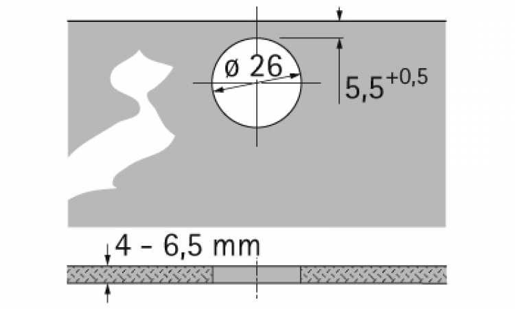 Glastürschanier Intermat 9904, 95°, TU 12/S, einliegend