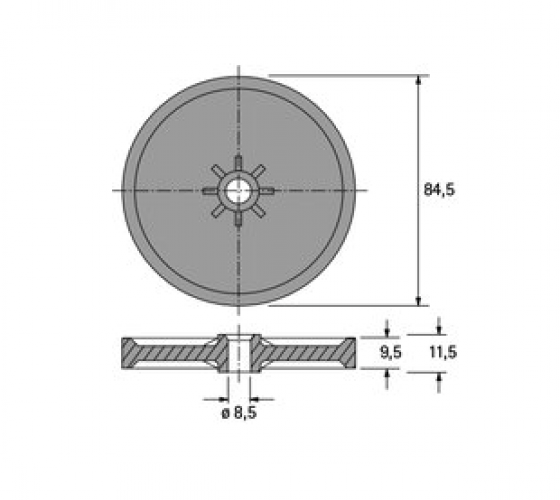 Bettkastenrad, breite Rollfläche