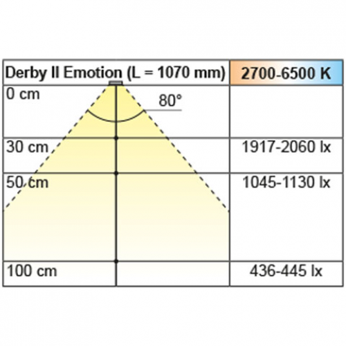 Anbauleuchte Derby II Emotion, L: 670 mm