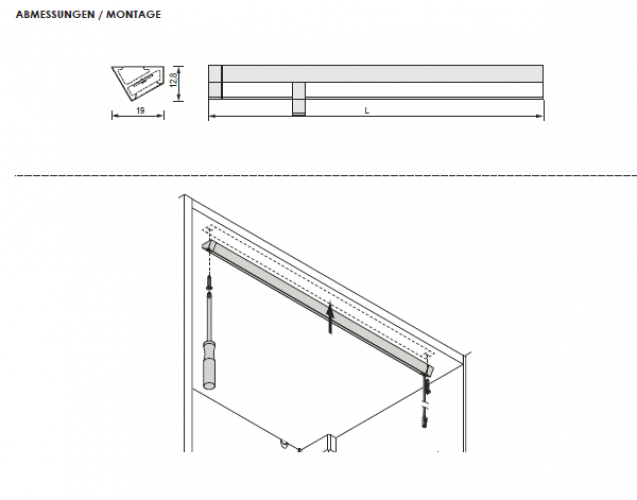 Anbauleuchte Derby II Emotion, L: 470 mm