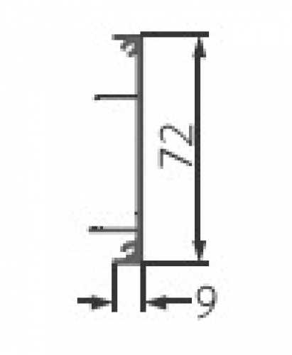 opk E-Space Blende für Glastüre Aluminium eloxiert Silber 3400mm