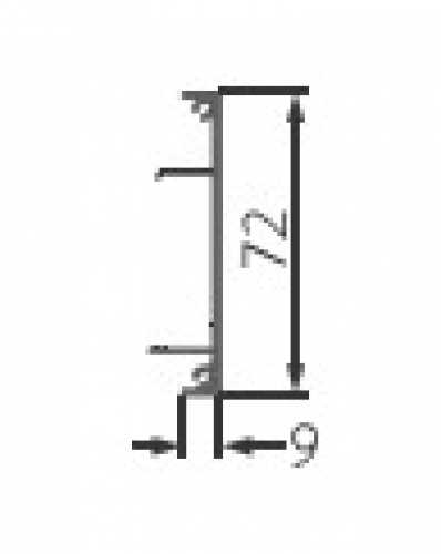 opk E-Space Blende für Holztüre Aluminium eloxiert Silber 2000mm