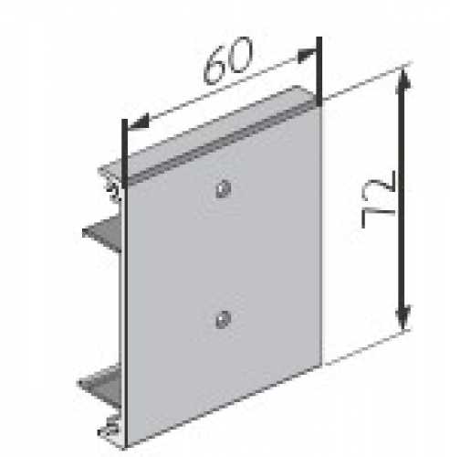 opk E-Space Halterung Holzblende Aluminium eloxiert Silber